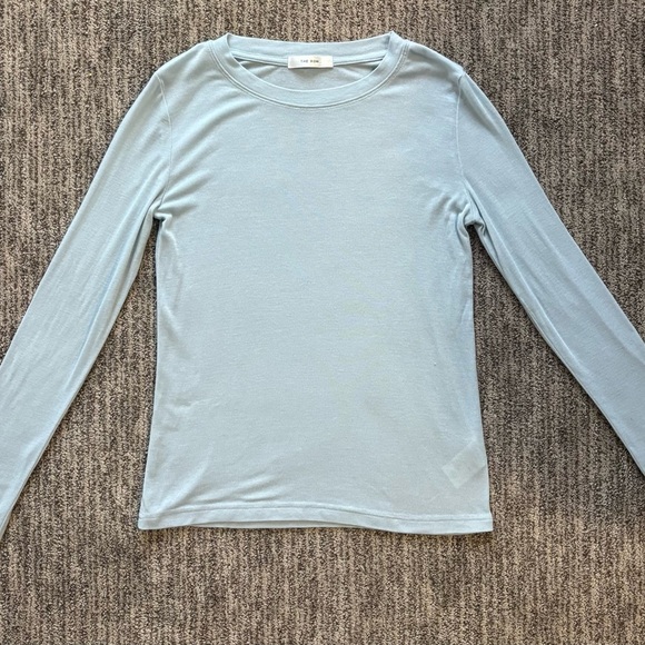 Like new THE ROW Tencel & Wool Soft Blue Long Sleeve Shirt Size Small - Picture 2 of 5